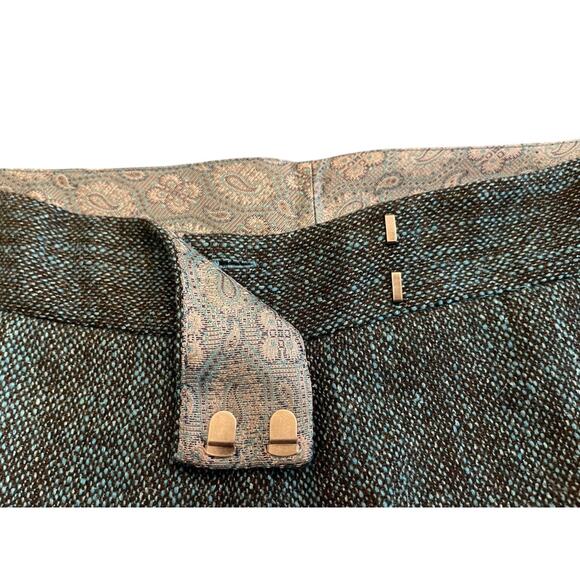 16 Yansi Fugel Tweed Lined Wool Blend Pants Blue Button Zip - Picture 9 of 15